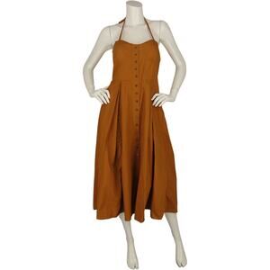 Genuine People Button Down Midi Rust Dress NWT